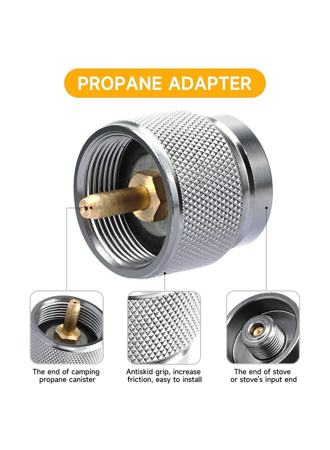 LAMAY 3pcs Camping Stove Adapter Butane Canister Adapter Refill Adapter EN417 Valve Canister Shifter Propane Adapter Isobutane Fuel Canister with Exhaust Air Pressure Button - Image 4